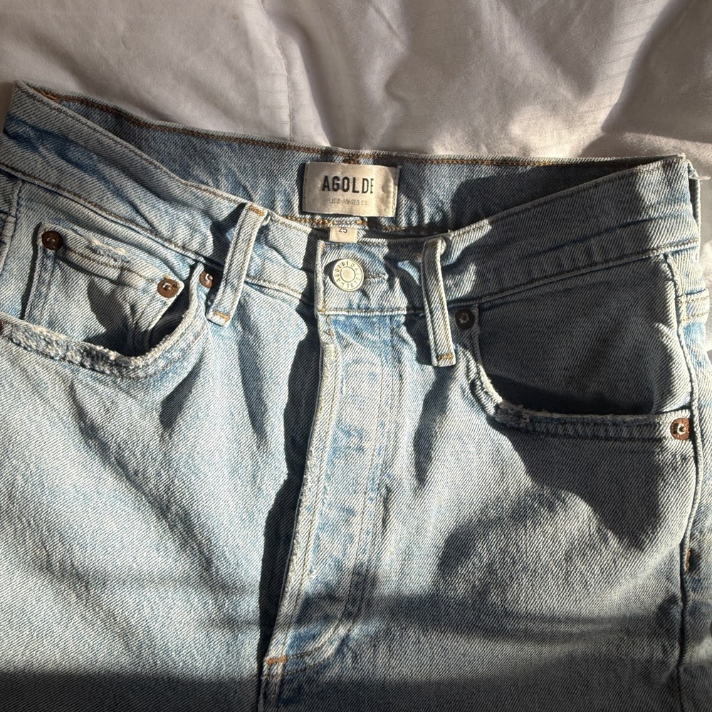 AGOLDE Riley High-Rise Fringe Hem Jeans | 25 - Picture 8 of 9